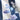 Elegante ´Flowerstripe´ sengetøj - Navy