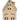 Ib Laursen hus m/lysholder t/1,3 cm lys - 3 vinduer/Creme