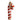 Brink Nordic sukkerstok 8 cm rød guldfarvet