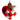 Brink Nordic flethjerte rød/hvid 4 cm